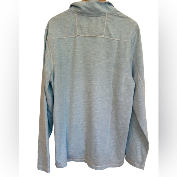 Tommy Bahama Men’s Long Sleeved Half  Zipped Blue Shirt Large - Picture 4 of 16